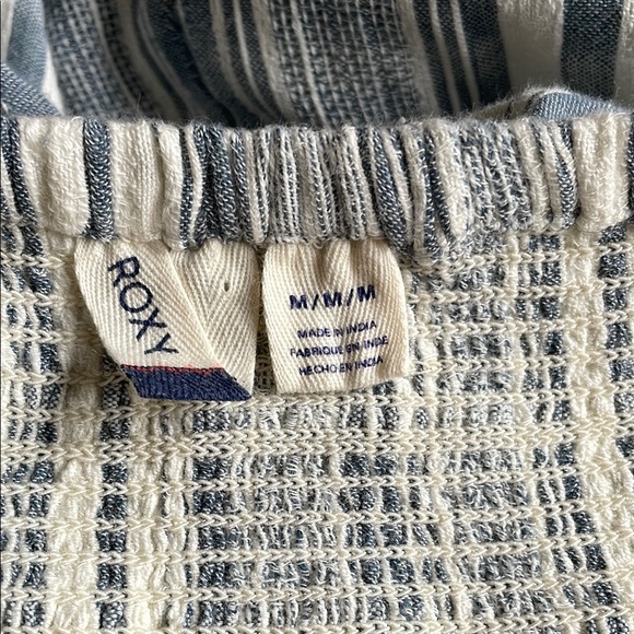 Roxy moon sapphire off the shoulder smocked 3/4 sleeve blouse - Picture 5 of 5